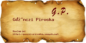 Gönczi Piroska névjegykártya